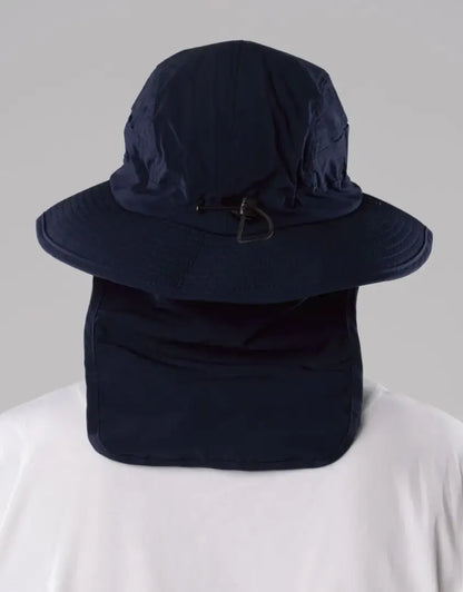 Navy blue Bushbuck Quick Dry wide brim hat with chin strap