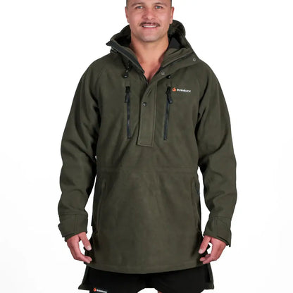 Olive green ranger bushshirt with hood, perfect for hunting fleece & country clothing