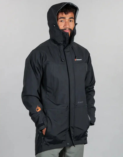 Bushbuck Typhoon Waterproof Jacket in black, perfect for hunting and country clothing