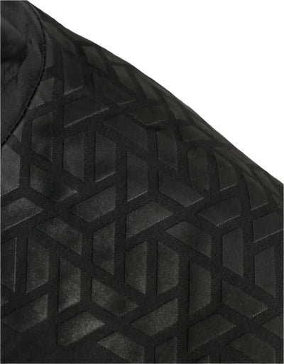 Black patterned fabric of Bushbuck Typhoon Waterproof Jacket, perfect for country hunting gear