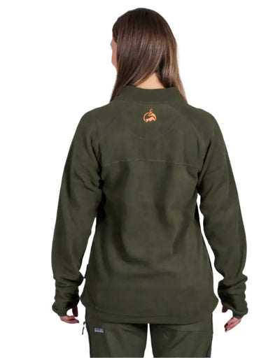 Olive green Bushbuck Vertex Fleece Half Zip outdoor jacket perfect for hiking and outdoor fun