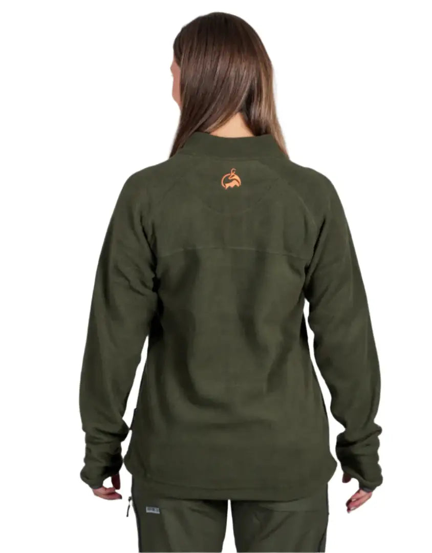 Olive green Bushbuck Vertex Fleece Half Zip outdoor jacket perfect for hiking and outdoor fun