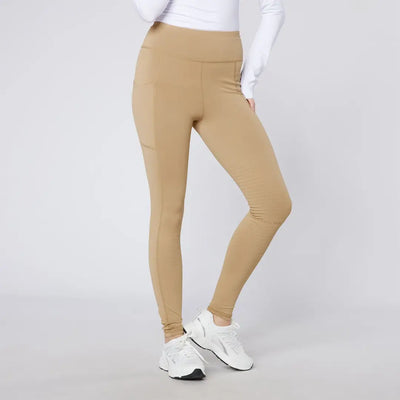 Tan leggings with pockets from Cameo Core Collection Tights, perfect for everyday wear