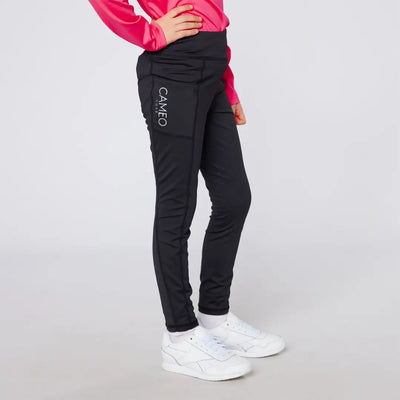 Black athletic leggings from Cameo Junior Core Tights for country clothing and outdoors fun