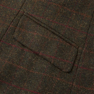 Close-up of Tweed jacket pocket with foxhead buttons from Cameo Junior Hunting Country Clothing