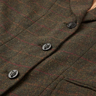 Cameo Junior Tweed Jacket with foxhead buttons, perfect for country hunting style
