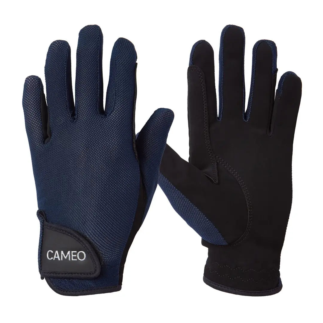 Pair of navy and black riding gloves from Cameo Performance Riding Glove for country clothing