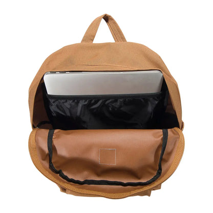 Open brown Carhartt 21L Classic Laptop Backpack for country clothing and outdoor adventures