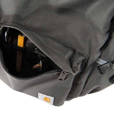 Gray Carhartt 21L Classic Laptop Backpack with open pocket for country clothing and outdoors gear