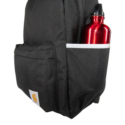 Black Carhartt 21L Classic Laptop Backpack with water bottle for country clothing and outdoors great for hunting trips