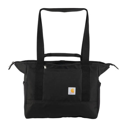 Black Carhartt classic laptop tote bag with strap and pocket