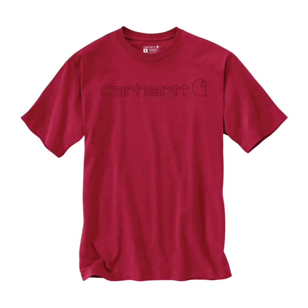 Maroon Carhartt Dearborn relaxed logo t-shirt for hunting outdoors