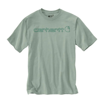 Soft sage green Carhartt Dearborn t-shirt with logo for country clothing outdoors