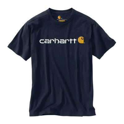 Navy blue Carhartt Dearborn relaxed logo t-shirt for outdoors hunting