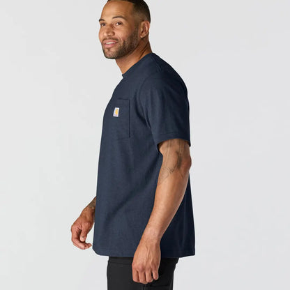 Carhartt Dearborn navy blue short-sleeve t-shirt with pocket for outdoors hunting