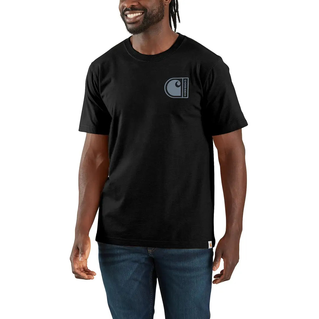 Black Carhartt Graphic Short Sleeve T-Shirt perfect for country clothing and outdoors adventures