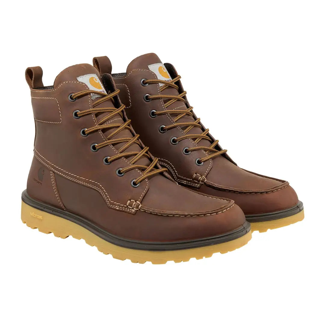 Brown leather work boots from Carhartt Greenfields Rugged Flex collection