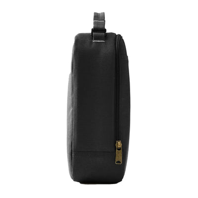 Black Carhartt insulated lunch cooler backpack with gold details