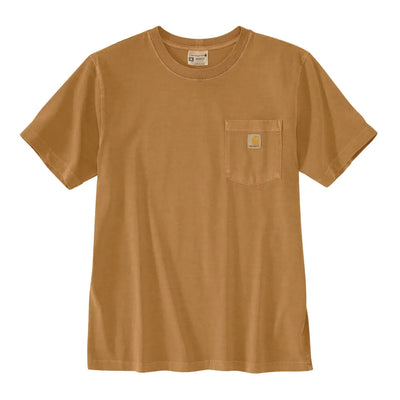 Tan Carhartt t-shirt with pocket, ideal for outdoors hunting country clothing