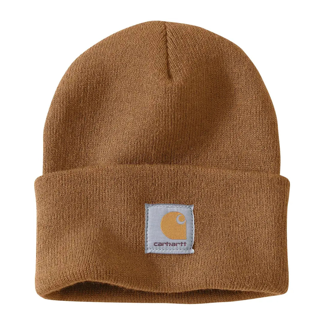 Brown knit Beanie from Carhartt for country clothing, hunting, and outdoor adventures