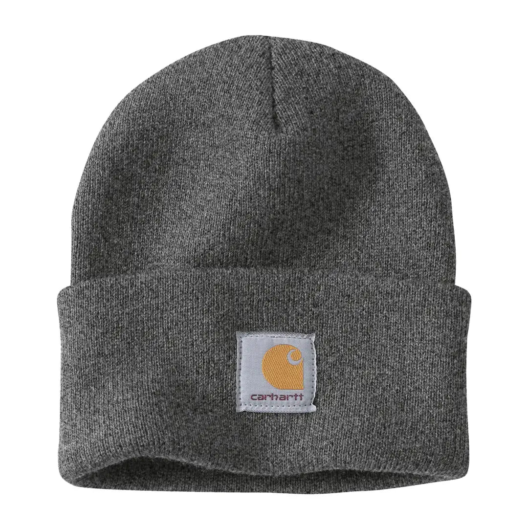 Gray knit beanie with logo for country clothing and outdoor hunting trips