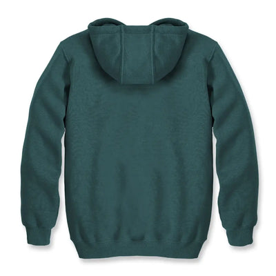 Green hooded sweatshirt from Carhartt with loose fit country clothing style perfect for hunting