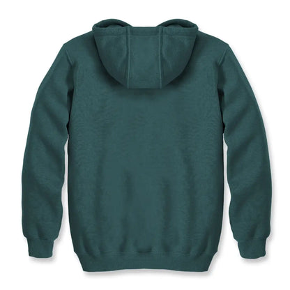 Green hooded sweatshirt from Carhartt with loose fit country clothing style perfect for hunting
