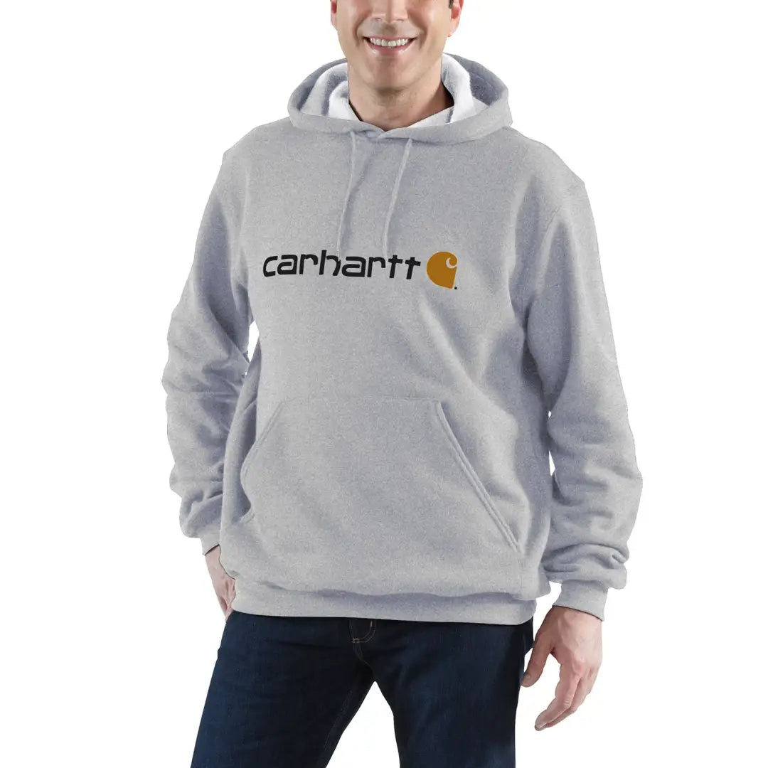 Gray Carhartt Marquette Logo Sweatshirt in loose fit country clothing