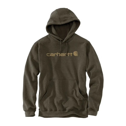 Olive green Carhartt Marquette logo sweatshirt, loose fit country clothing for hunting