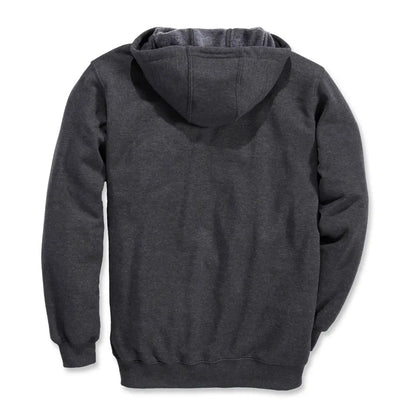 Dark gray heathered Carhartt Marquette Logo hoodie with loose fit for hunting