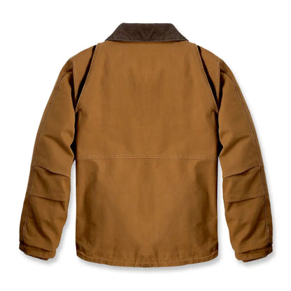 Brown Carhartt Montana Rugged Flex relaxed fit jacket with brown collar for country hunting