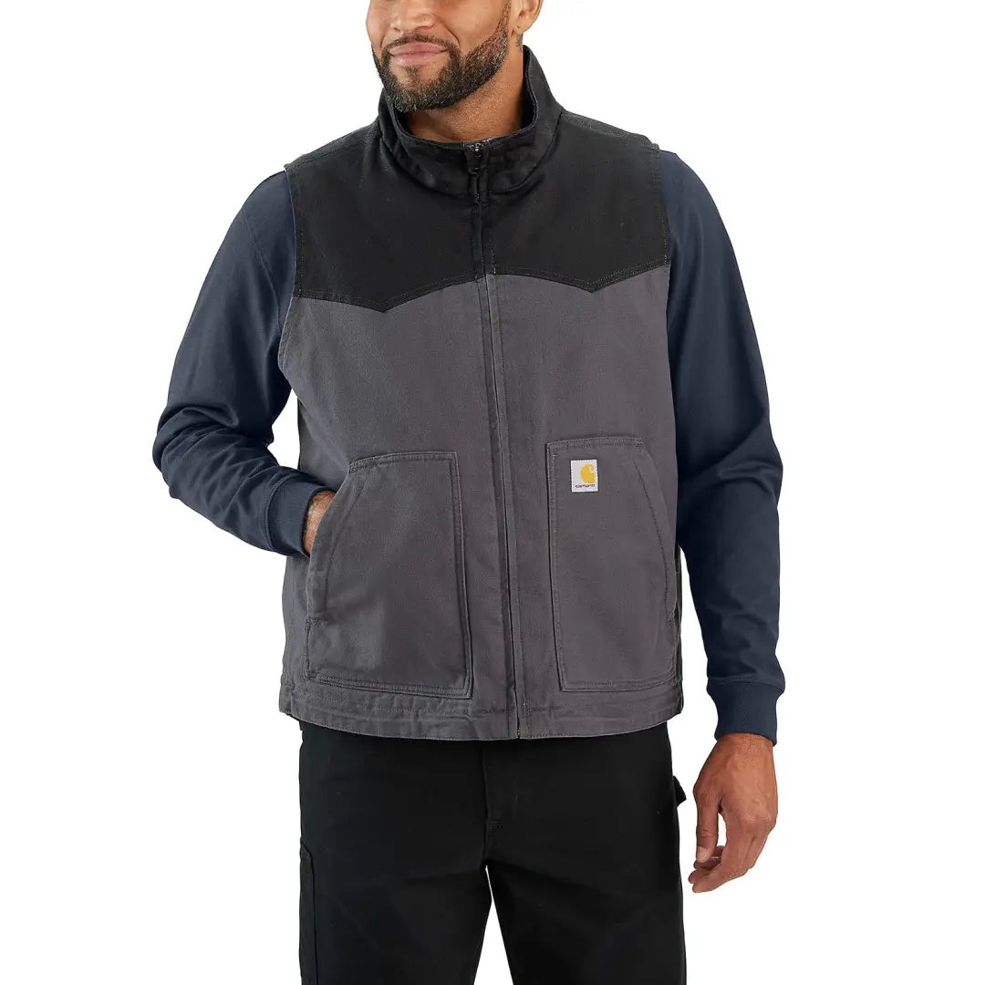 Two-tone work vest from Carhartt Montana Rugged Flex relaxed fit country clothing for hunting