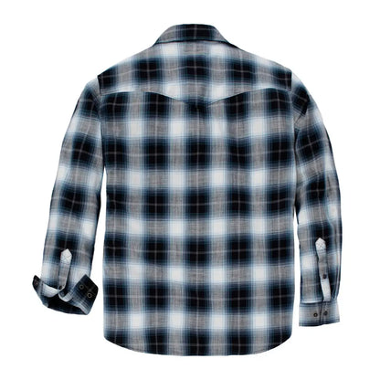 Carhartt Montana plaid shirt showing long-sleeved country clothing style