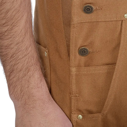 Brown canvas work overalls from Carhartt offered for country clothing and outdoor tasks