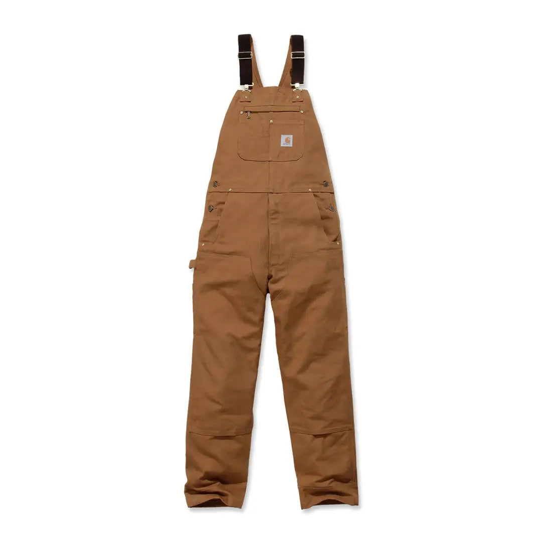 Brown Carhartt overalls perfect for country clothing and outdoor hunting adventures