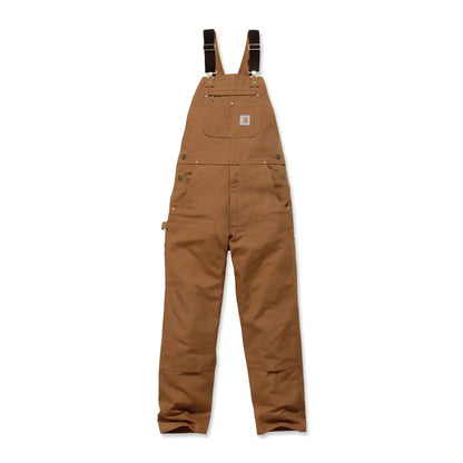 Brown Carhartt overalls perfect for country clothing and outdoor hunting adventures