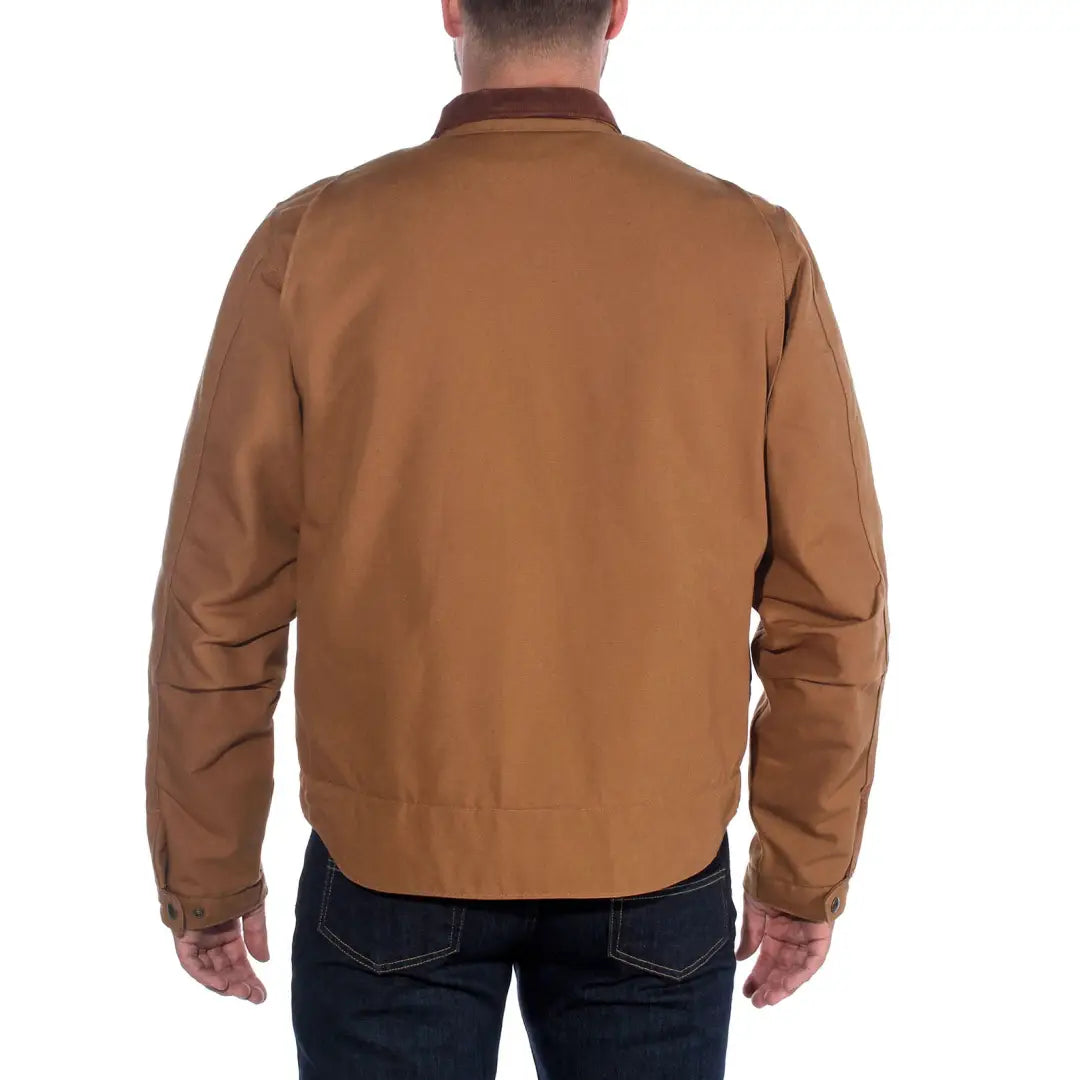 Carhartt relaxed fit Detroit jacket in brown with stand-up collar