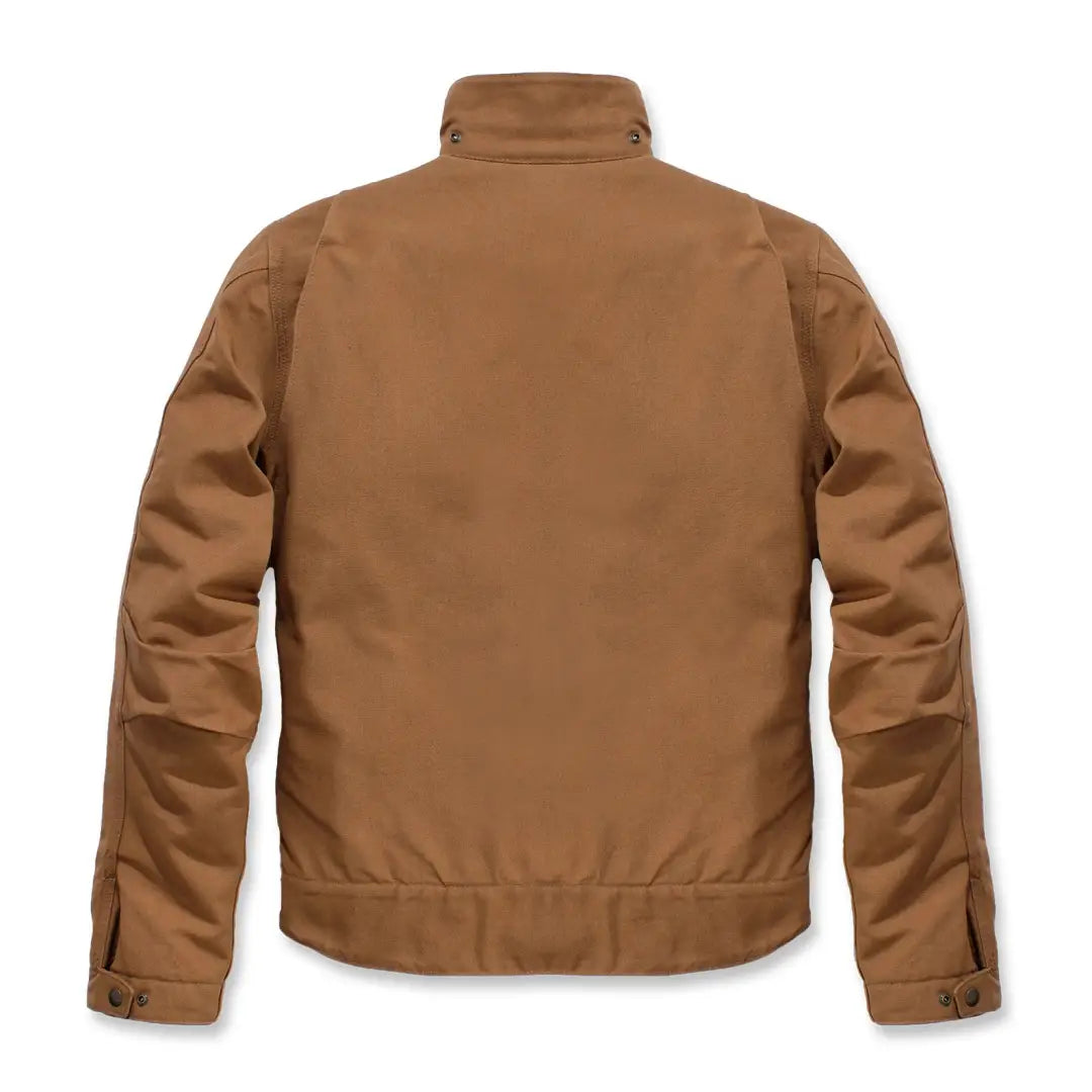 Carhartt relaxed fit Detroit jacket in brown nylon with high collar and buttons