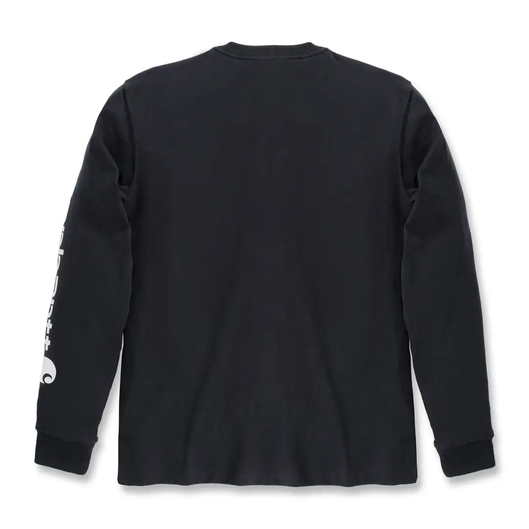 Black relaxed fit heavyweight long-sleeve country clothing hunting T-Shirt with logo graphic