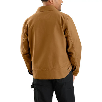 Tan Carhartt Rugged Flex Duck Berwick Jacket with reinforced stitching