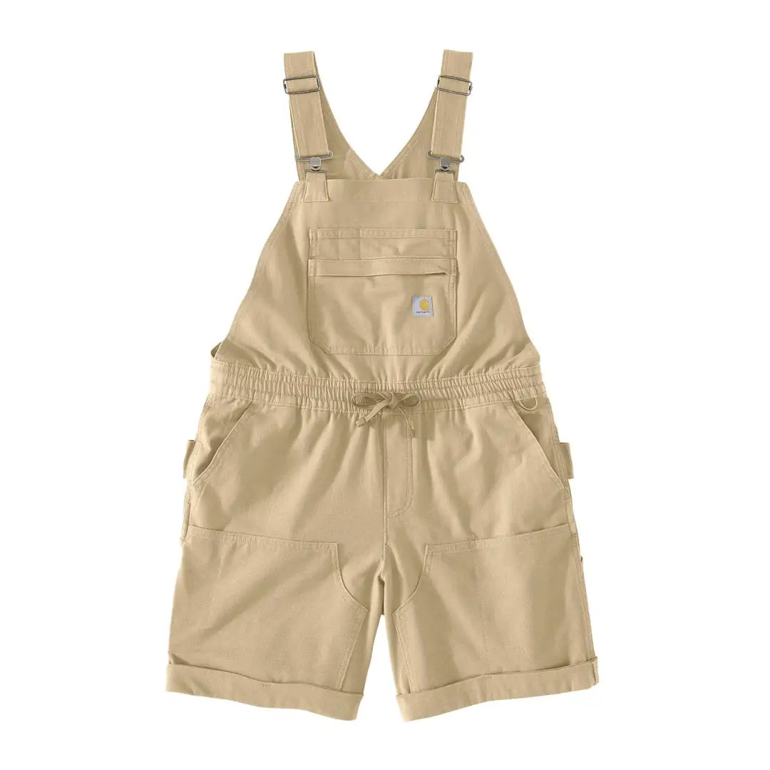 Carhartt Womens Force Ripstop Shortall in beige for outdoors hunting