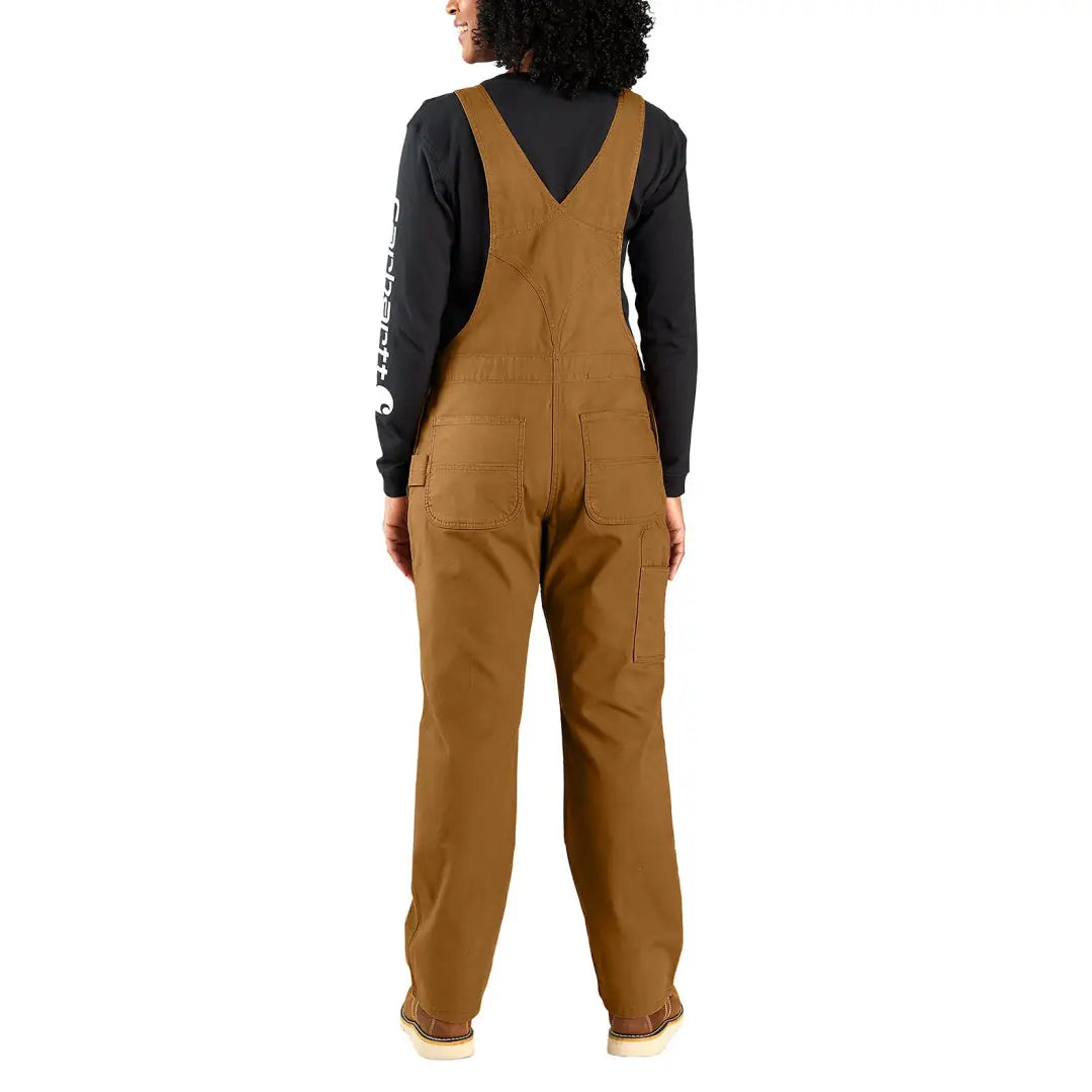 Brown Carhartt Womens Loose Fit Canvas Bib Overall for country clothing and hunting