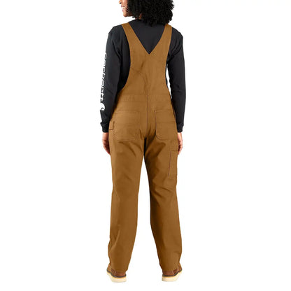 Brown Carhartt Womens Loose Fit Canvas Bib Overall for country clothing and hunting