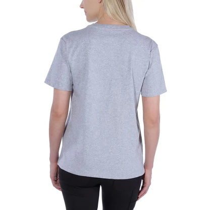 Gray short-sleeved T-shirt from Carhartt Womens Large Fit for country clothing and outdoors