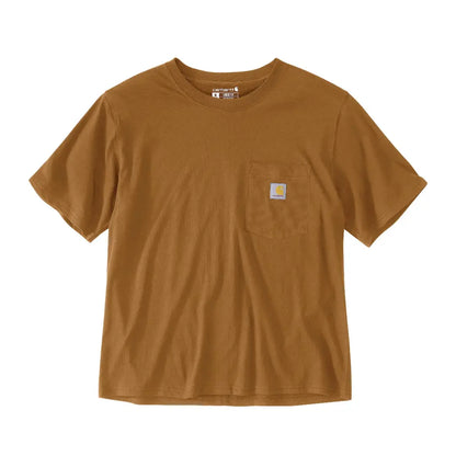Brown Carhartt loose fit country clothing t-shirt with pocket, great for hunting style