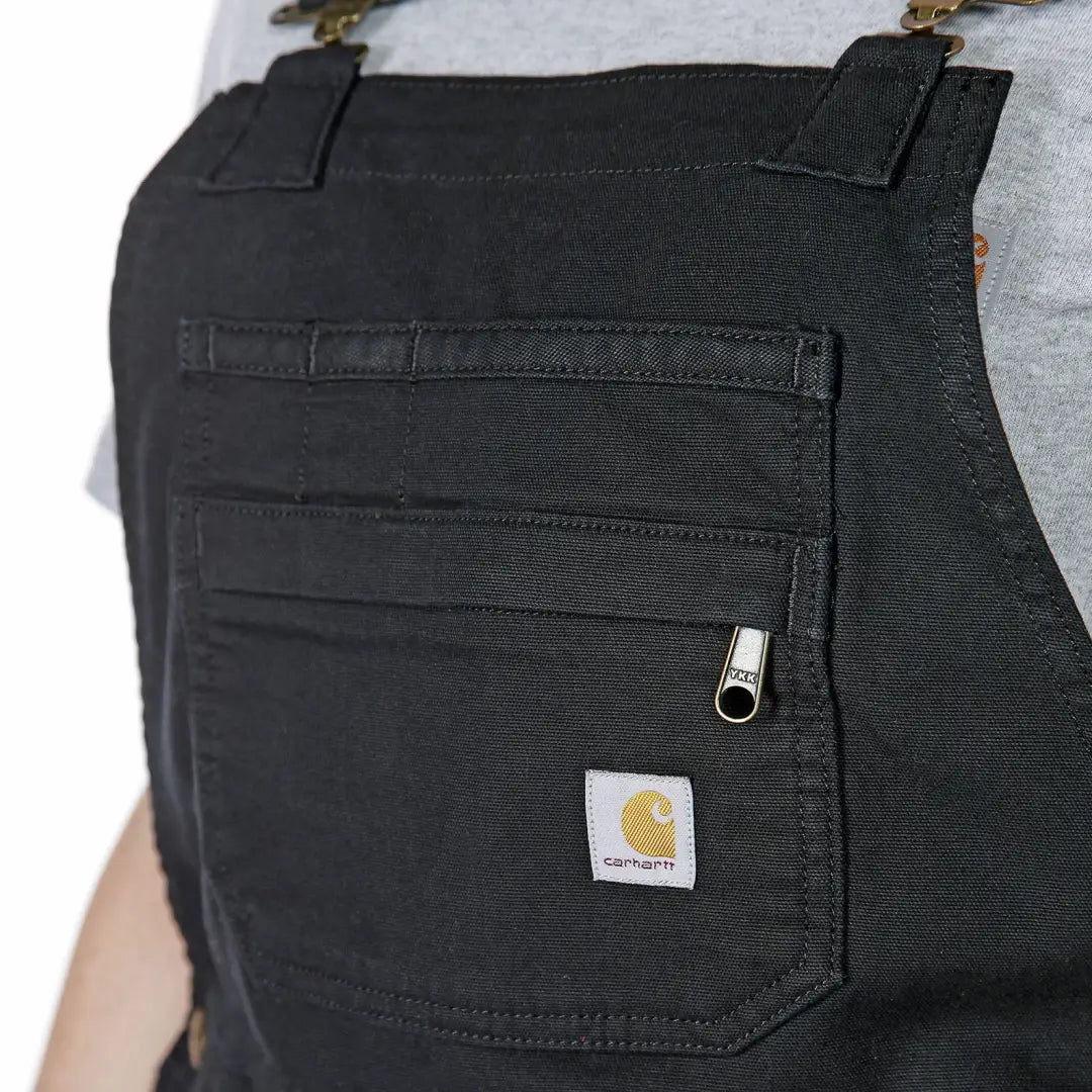 Black Carhartt bib overalls in relaxed fit for country clothing or hunting trips