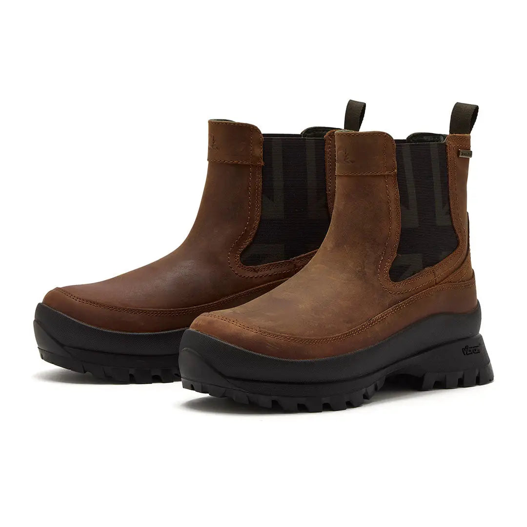 Chatham Badminton Ladies waterproof leather Chelsea boots with thick black lug soles