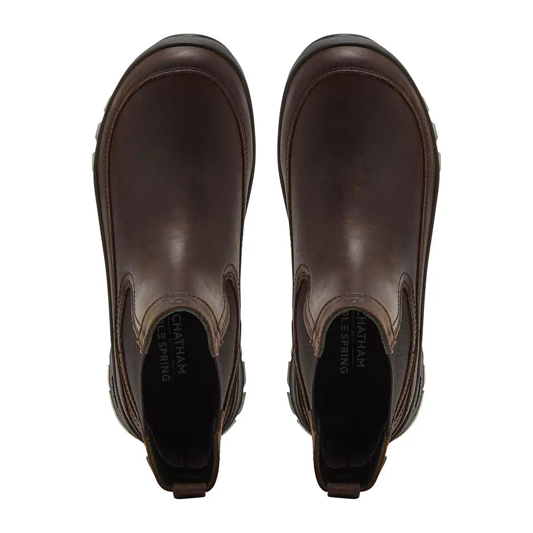 Chatham Badminton Ladies waterproof Chelsea boots in brown leather for women