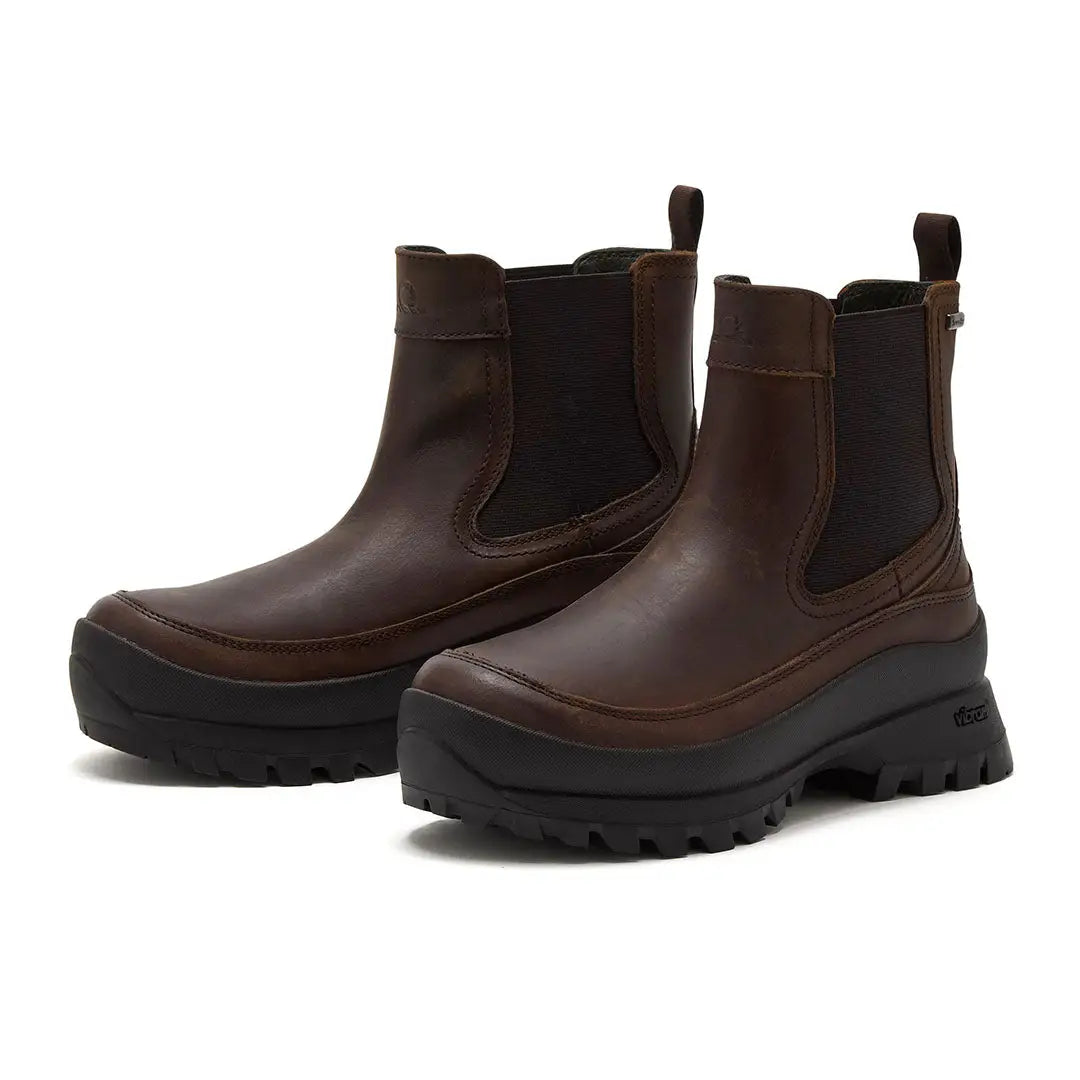 Chatham Badminton Ladies Waterproof Chelsea Boots with dark brown leather and chunky soles