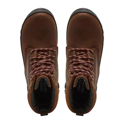 Chatham Bramham Ladies Waterproof Lace Boots with brown leather and black soles